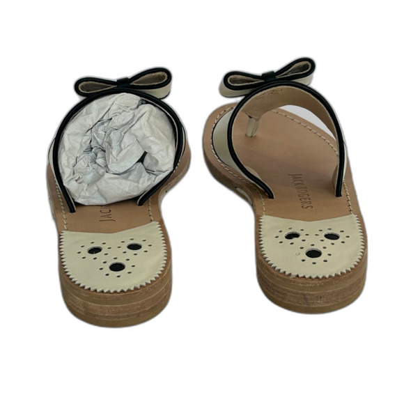 Jack Rogers Sandal’s Women’s Size 7.5M Color Cream Black Tan Made in Brazil - Picture 6 of 12